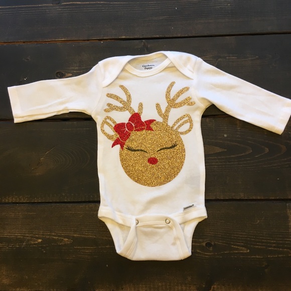 Glittery Reindeer Shirts or Onesies - Picture 1 of 2